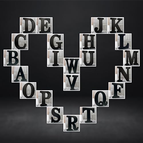 8 Inch Black Wooden Letters for DIY Decor - Unfinished Craft Sign, Variation X