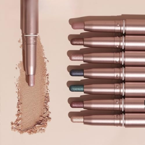 A10 Black Long-Lasting Cream Eyeshadow Stick with Shimmer & Built-in Smudger - Easy Application