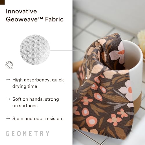 Geometry Fall Vibes Kitchen Towels Set - 18x30 Inch Microfiber Dish Cloths - 2 Pack
