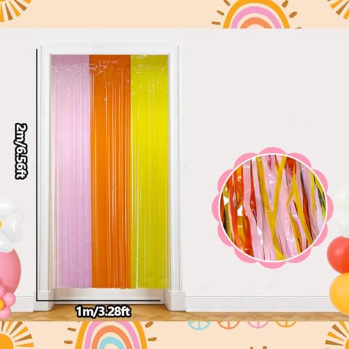 Partyzoa 2 Pack Groovy Foil Fringe Curtains Backdrop for Birthday Parties