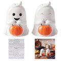 Halloween Ghost Salt and Pepper Shakers Set - Ceramic, Festive Table Decor