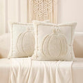 18x18 Fall Pumpkin Throw Pillow Covers Set of 2 Cream - Autumn Decor