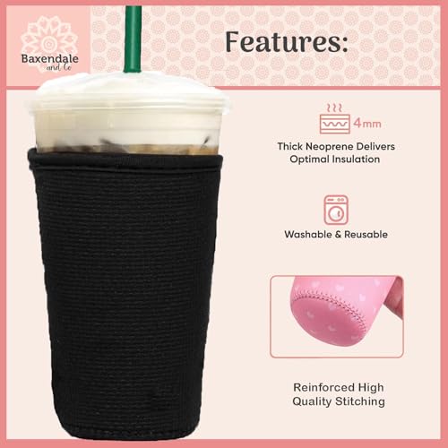 Medium Neoprene Iced Coffee Sleeve Cups 2 Pack - Halloween Pumpkin