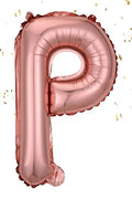 16 Inch Rose Pink Letter P Mylar Foil Balloon - Reusable Party Decor