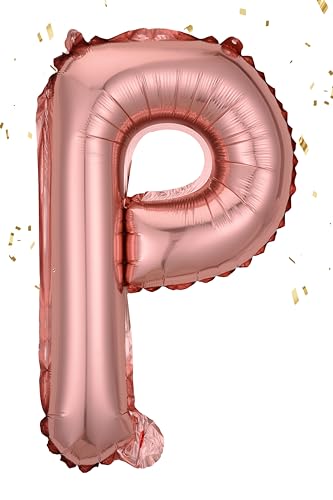 16 Inch Rose Pink Letter P Mylar Foil Balloon - Reusable Party Decor