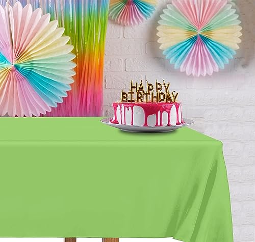 Light Green Plastic Tablecloths 24 Pack - Rectangular 54x108 Inches - Party & Event Decor