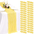 Light Yellow Cheesecloth Table Runner Set - 30 Pack 10ft Boho Rustic Wedding Decor