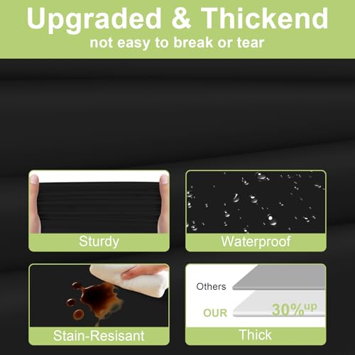 Disposable Black Plastic Tablecloth 2 Pack - 54x108 Inches for Events & Parties