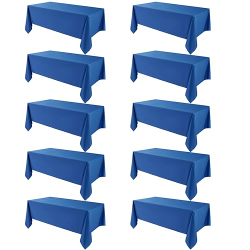 Royal Blue Rectangle Tablecloth 10 Pack 90x132 Inch Polyester for Dining & Events