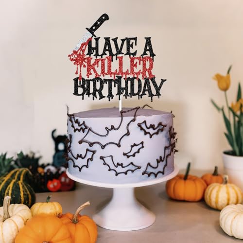 Halloween Bloody Knife Cake Topper for Horror Themed Birthday Parties