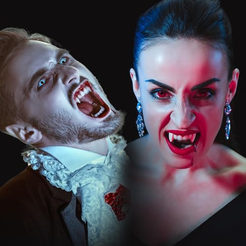 Vampire SFX Makeup Kit with Teeth, Blood, & Foundations - Halloween Costume & Stage