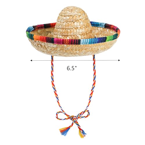 Small Mexican Straw Sombrero Hats 12 Pack - Party & Celebration Accessories