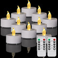 50 Pack Flameless LED Tea Light Candles with Remote Control - Warm Yellow, Flickering, Long Lasting Battery Operated for Halloween & Holiday Decor - Variation: WarmYellow-Remote