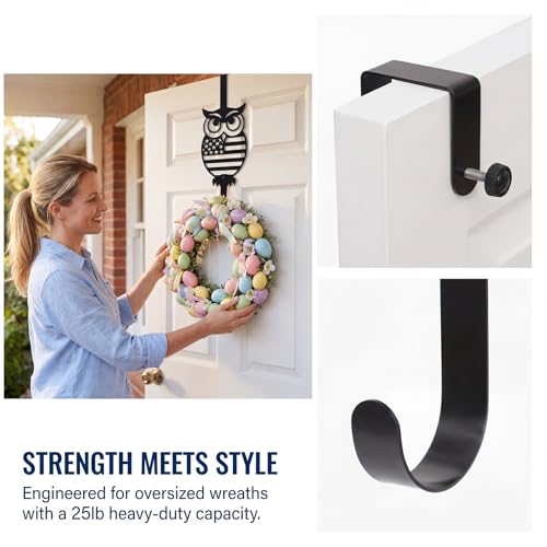 15-Inch Metal Halloween Wreath Hanger for Front Door - Heavy Duty Support