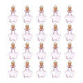 Mini Glass Bottles with Cork Stoppers - Pink Star Small 20 Pcs