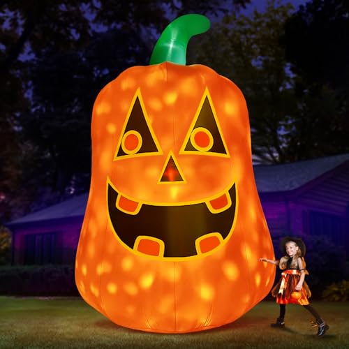 Giant Pumpkin Inflatable Halloween Decoration - 12FT Outdoor & Indoor Yard Decor with Built-in LED Lights & Flashing Light - Variation of THIS listing