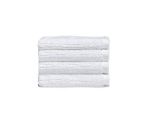 Cozy Earth Ribbed Washcloth Set - 60% Cotton 40% Viscose from Bamboo Bathroom Washcloths - Soft & Absorbent Textured Ribbed Pattern - 4 Pack White