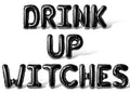 Black Letter Balloons - 16 Inch Alphabet Foil Mylar Halloween Party Banner - Drink Up Witches