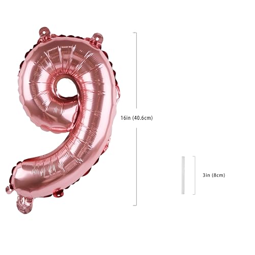 Rose Pink Number 9 Balloon - 16 Inch Mylar Foil Custom Letter Party Decoration Variation of THIS listing