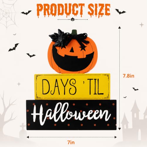 Halloween Indoor Decor Sign - Days 'Til Halloween Pumpkin Table Centerpiece