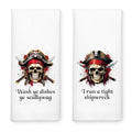 WUUCK00 2pcs Halloween Skeleton Kitchen Towels - White9