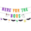 Halloween Party Banner - Glittery Here for The Boos Decorations Set