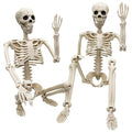 2 Pack 36-Inch Life Size Human Skeletons for Halloween Decorations - Movable Joints, Yard & Party Decor