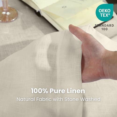Linen Tablecloth 60x104 Inches Rectangular - Washable Durable Wedding Party