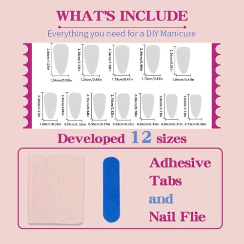 Press On Nails Short Almond Fake Nails with 3D Black Bow Rhinestones - Design J1