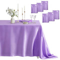 Light Purple Satin Table Cover - 60 x 120 Inches, Pack of 6 - Rectangular