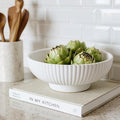Decorative Concrete Fruit Bowl - Large Gray Key Bowl for Kitchen or Table - Handcrafted Modern Design