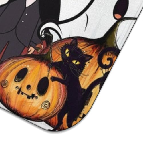 Halloween Dish Drying Mat Extra Large 16x18-Inch Microfiber Drainer Pads - Ghost Design, Black & White Variation
