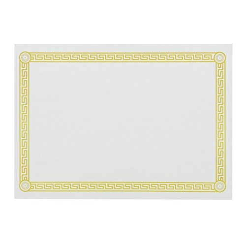 Disposable Placemats with Greek Key Design, Eco-Friendly White Pack of 1000