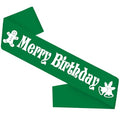 Holiday Birthday Sash - Sage Green & White Party Accessory for Celebrations