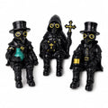 Halloween Plague Doctor Figurines Set - Gothic Resin Shelf Decor, 3 Pieces