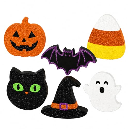 Halloween Wooden Decor Set - 6 Indoor Table Decorations for Home & Party