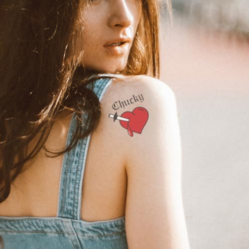 Heart Temporary Tattoos Stickers 10 Pack for Halloween Costume - Waterproof & Easy Removals - Variation A