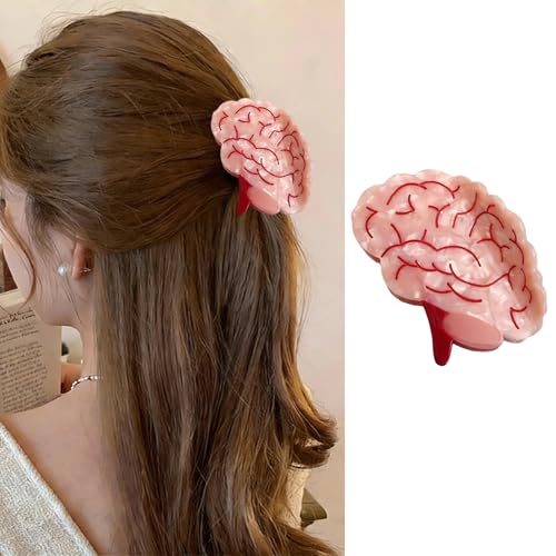 Brain Claw Hair Clip with Realistic Brain Tissue Design - No-Slip Acetate Hair Accessories, Color10