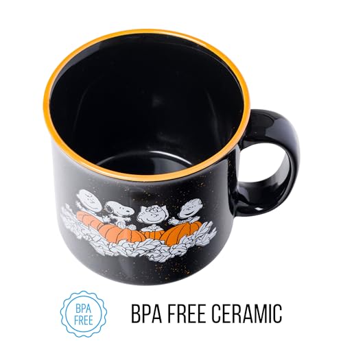 Peanuts Halloween Camper Mug - 20oz Ceramic Pumpkin Patch Coffee Cup - Happy Halloween Variation