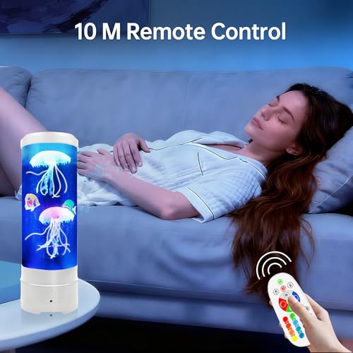 Jellyfish Lamp with Bluetooth Speaker - White, 17 Colors & 4 Modes, USB Powered