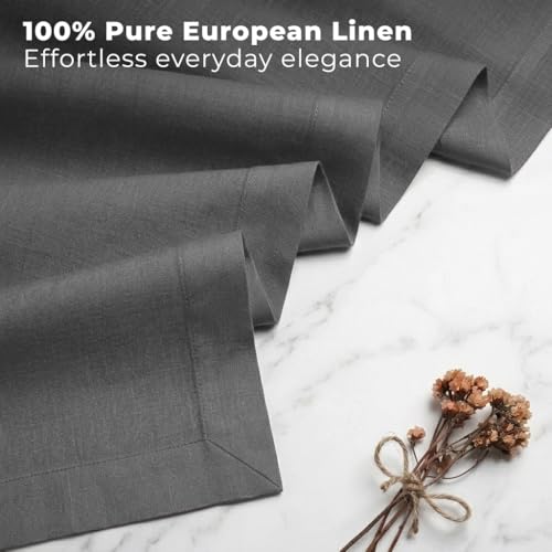 Charcoal Gray Linen Table Runner - 14 x 60 Inches - Classic Linen by D'Moksha