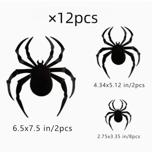 Halloween Bat and Spider Wall Decorations Set - 152 Pieces Indoor Party Decor
