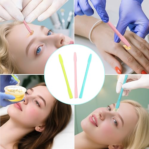 6PCS Non-Stick Wax Spatula Set - Silicone Applicators for Hair Removal & Body Use