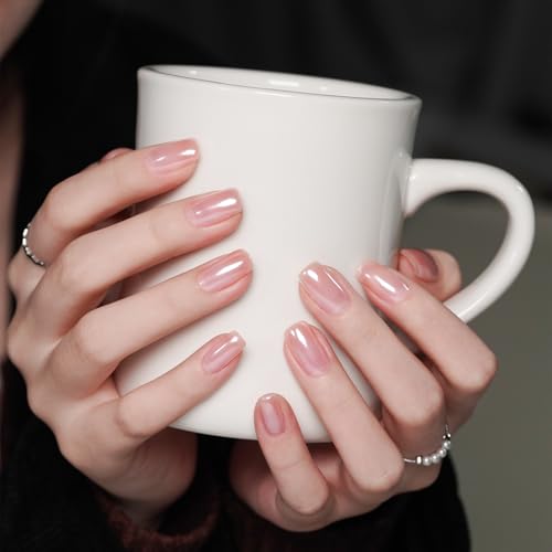 GAOY White Pearl Chrome Nail Powder - Mirror Effect Mermaid Nail Art - Variation 1