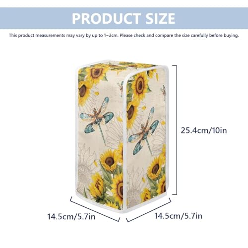 Dragonfly Sunflower Can Opener Dust Cover - Kitchen Appliance Protector 5.7x5.7x10 Inches
