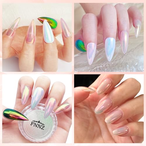 FNNZ Unicorn Chrome Nail Powder Aurora Mirror Effect - Romantic Jardin