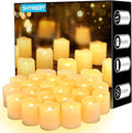 Warm White Flameless Votive Candles 50 Pack - Flickering Battery Operated LED Tea Lights for Weddings and Holidays