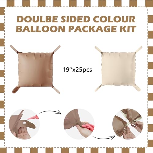 Brown Square Foil Balloon Kit for Party Decorations - 25 Pieces