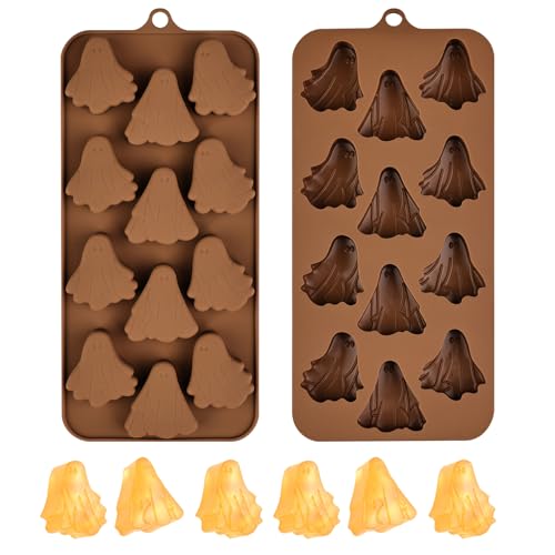 Halloween Ghost Silicone Mold - 2-Piece Food-Grade Candy and Cake Decor