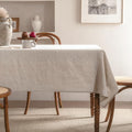 Rectangular Linen Tablecloth 60x84 Inches - Natural French Flax, Machine Washable